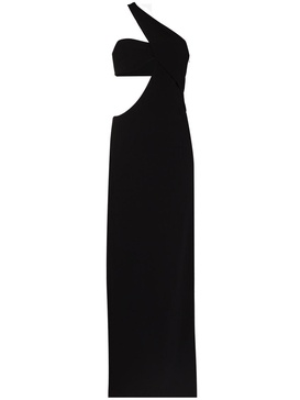 one shoulder cutout maxi dress