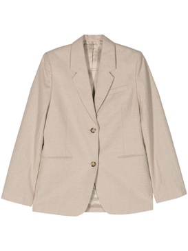 single-breasted linen-blend blazer