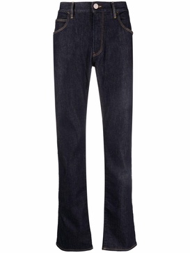 mid-rise straight leg jeans