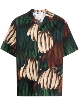 banana-print cotton shirt