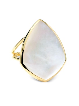 18kt yellow gold Polished Rock Candy mother-of-pearl ring