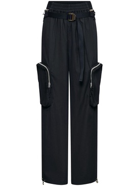 Blouson belted-waist trousers