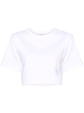 logo-print cropped T-shirt