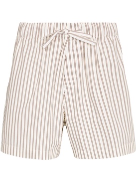 vertical-stripe pajama shorts