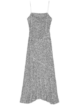 Ganni 3D Sequins Long Slip Dress