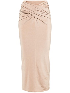 Neutral Berretta Draped Maxi Skirt