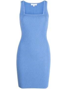 square-neck ribbed minidress