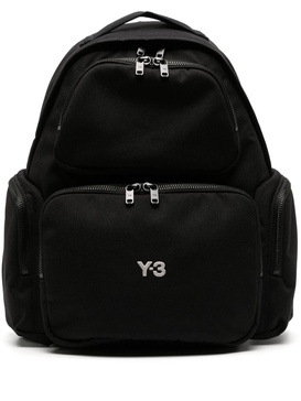 logo-embroidered padded backpack