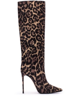 Eva 120mm leopard-print satin boots