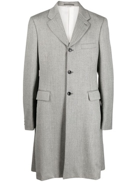 draped single-breasted wool coat