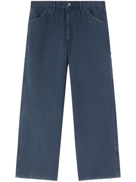 cotton straight-leg trousers