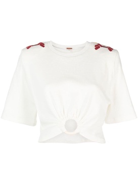 Ensenada embroidered cropped T-shirt