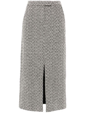 herringbone midi skirt