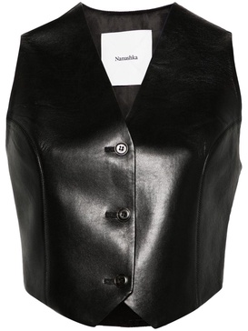 Arnona faux-leather waistcoat