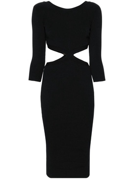 cut-out ribbed midi dress