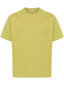 Green Logo-Embroidered Cotton T-shirt