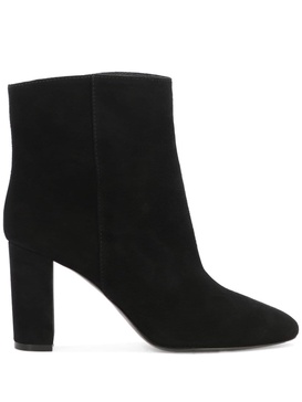 high-heel suede ankle boots