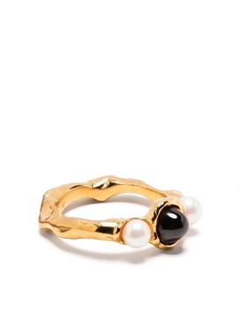 The Nocturnal Desire pearl and garnet ring