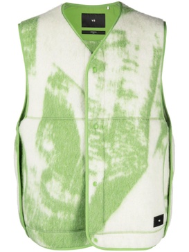 graphic-print felted vest