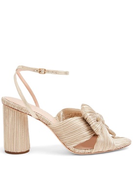 Camellia pleated knot 90mm sandals