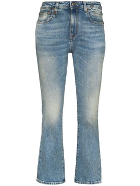 mid-rise flared jeans