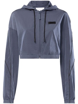 hooded cropped track jacket