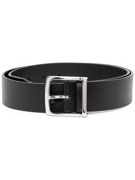 buckled leather belt