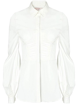 ruched-detail long-sleeved blouse