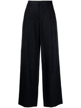 pressed-crease tailored trousers