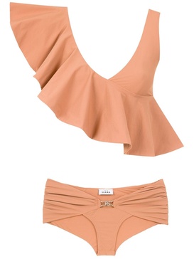 ruffled top bikini set