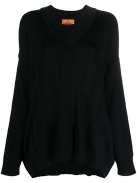 zigzag wool-blend jumper