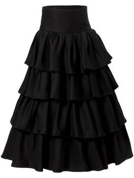 tiered midi skirt