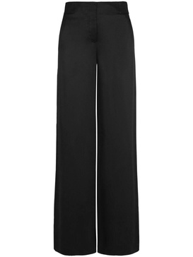 wide-leg silk trousers