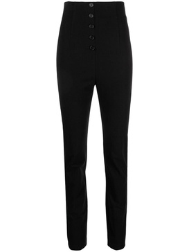 high-waisted stretch-cotton trousers