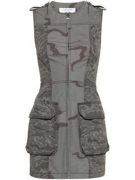 Regenerated camouflage mini dress