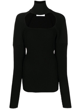 ribbed-knit cut-out jumper