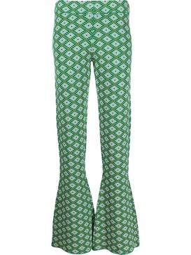 graphic-pattern flared trousers