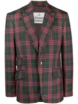 checked virgin wool blazer