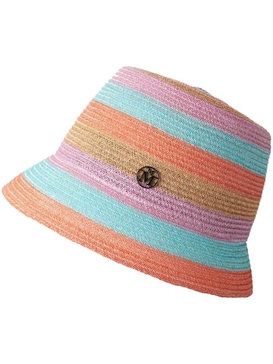 New Souna striped straw bucket hat