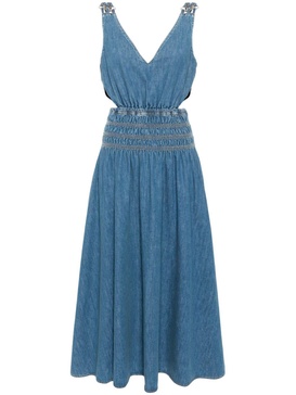 cut-out denim maxi dress