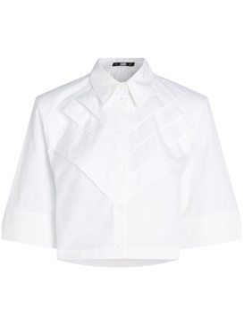 pleat detail cropped shirt