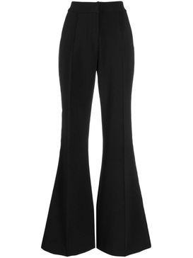 satin-embellished flared trousers