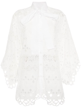 Lace Embroidered Cotton Shirt