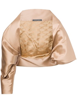 asymmetric satin jacket