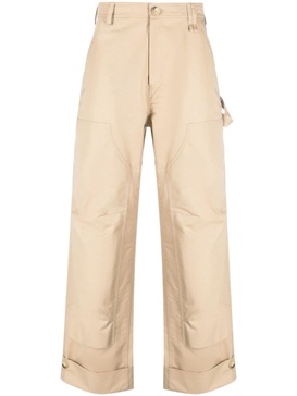 panelled straight-leg trousers