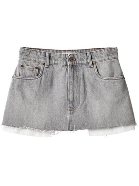 logo-embroidered denim miniskirt