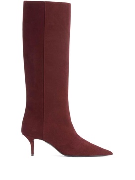 pointed suede boots