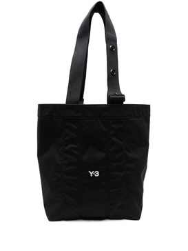 logo-embroidered canvas tote bag