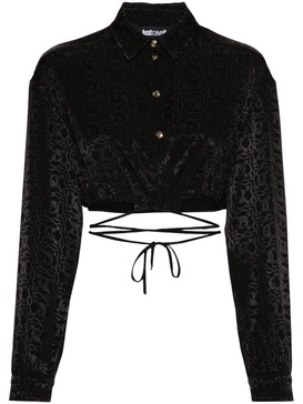 monogram jacquard cropped blouse