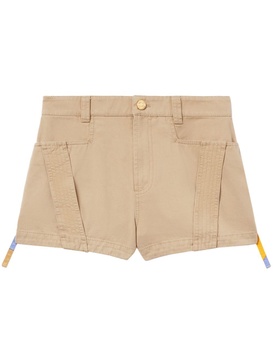 Giardino-print trim cotton shorts